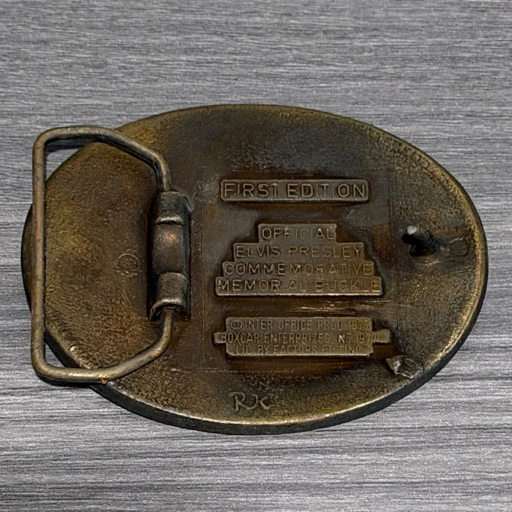 Elvis Presley 1977 Commemorative Belt Buckle‎ First Edition Arnold Bergier Box